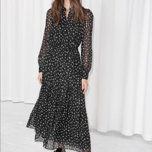 & Other Stories Black Maxi Dress Sz 10